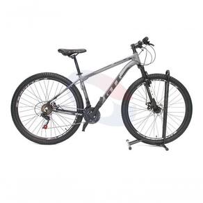 Bicicleta Aro 29 Gti Roma Alumínio 21v Freio A Disco Garfo Suspensão - Cinza-preto Tam.17