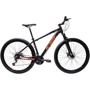 Bicicleta Aro 29 Ksw Xlt Alumínio 27v Freio Disco Mecânico Garfo Suspensão - Preto/laranja Tam.21