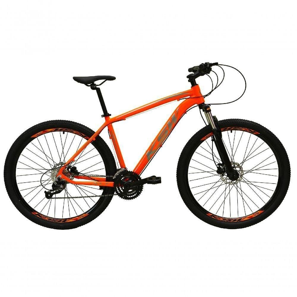 Bicicleta Aro 29 Ksw Xlt Alumínio 24v Câmbios Shimano Garfo Com Trava No Ombro - Laranja Tam.21