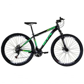 Bicicleta Aro 29 Gta Start 21v Freio A Disco Hidráulico Alumínio Garfo Suspensão - Preto-verde Tam.15