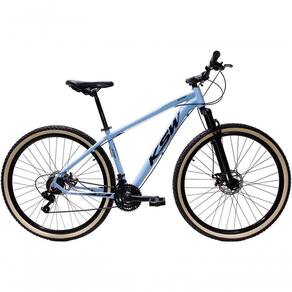 Bicicleta Aro 29 Ksw Xlt Alumínio 27v Freio Disco Mecânico Garfo Suspensão Pneu Faixa - Azul Tam.17