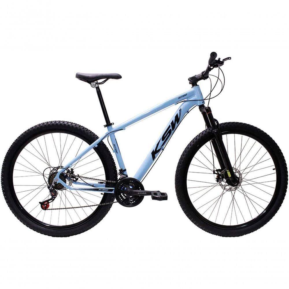 Bicicleta Aro 29 Ksw Xlt Alumínio 27v Freio Disco Mecânico Garfo Suspensão - Azul Tam.21
