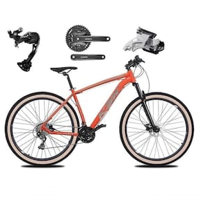 Bicicleta Aro 29 Ksw Xlt Alívio E Altus 27v Freio Hidráulico Garfo Trava Pneu Faixa - Laranja Tam.19