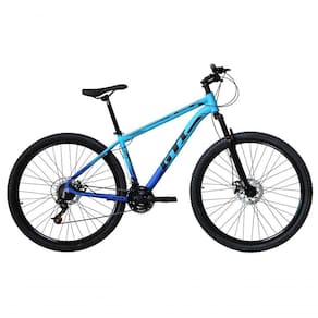 Bicicleta Aro 29 Gti Roma Alumínio 21v Freio A Disco Garfo Suspensão - Azul-azul Tam.17