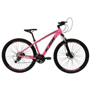Bicicleta Aro 29 Ksw Xlt Alumínio 24v Câmbios Shimano Garfo Com Trava No Ombro - Rosa Tam.17