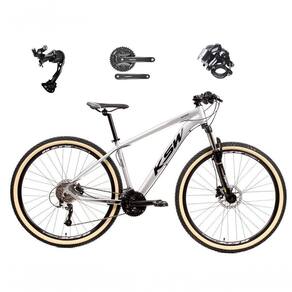 Bicicleta Aro 29 Ksw Xlt Alívio E Altus 27v Freio Hidráulico Garfo Trava Pneu Faixa - Prata Tam.19