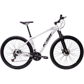 Bicicleta Aro 29 Ksw Xlt Alumínio 27v Freio Disco Mecânico Garfo Suspensão - Branco Tam.17