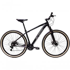 Bicicleta Aro 29 Ksw Xlt Alumínio 27v Freio Disco Mecânico Garfo Suspensão Pneu Faixa - Preto/prata Tam.21