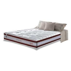 Colchão Casal De Molas Ensacadas D33 Cama Inbox Select Firme 138x188x32 Vinho