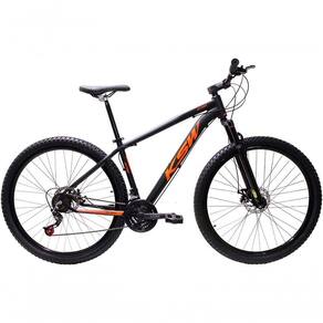 Bicicleta Aro 29 Ksw Xlt Alumínio 27v Freio Disco Mecânico Garfo Suspensão - Preto/laranja Tam.15