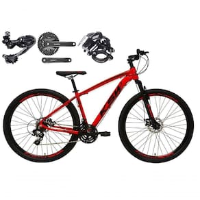 Bicicleta Aro 29 Ksw Xlt Shimano Deore E Altus 27v Freio Hidráulico Garfo Trava - Vermelho Tam.17