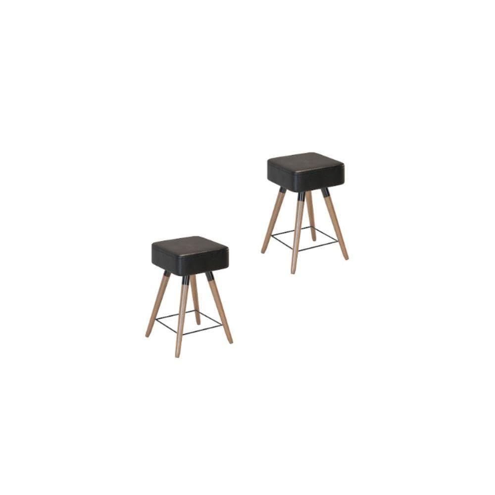 Kit 2 Bancos Banquetas Baixas Acre Preto - Adz