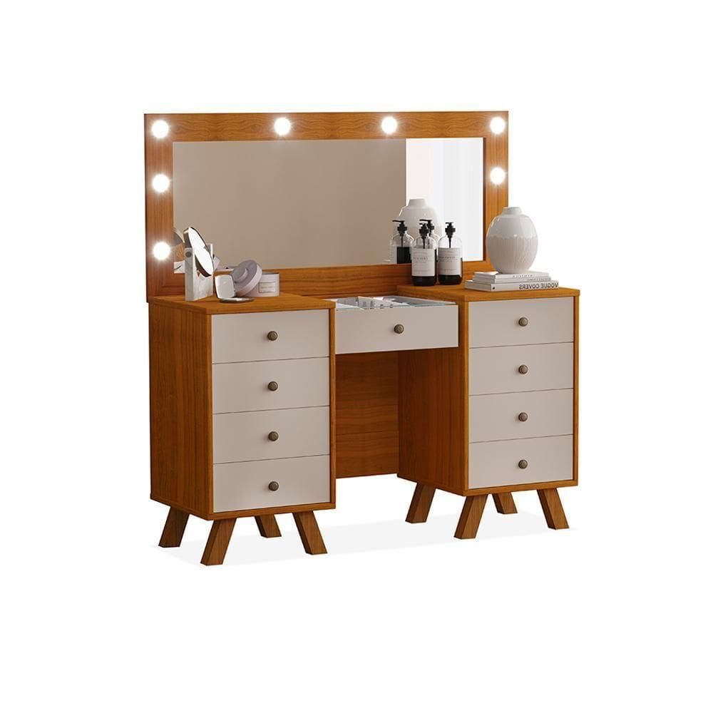 Penteadeira Com 8 Led Chaozhou Freijó Maní