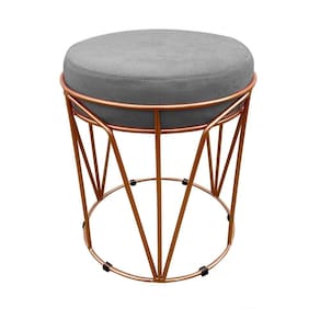 Puff Multiuso Com Mesa 2 Em 1 Suede Grafite Base Cobre