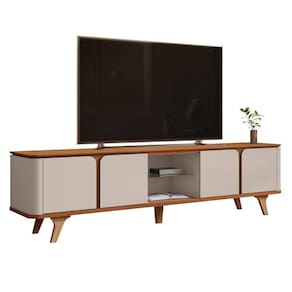 Rack Curvado Para Tvs De 60" Welch Cedro Off White