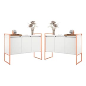 Aparador Buffet Estilo Industrial Com Pés Em Aço 2 Unidades