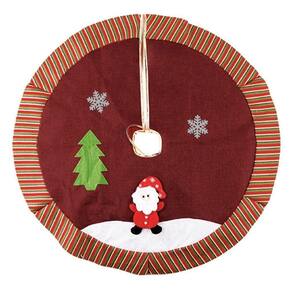 Saia Para árvore De Natal Temática Vermelha Papai Noel 90cm