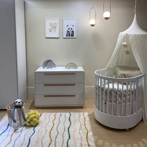 Berço Wave Evolutivo 3 em 1 com Colchão Fase 1 e Fase 2 e Cômoda Divicar Móveis Branco