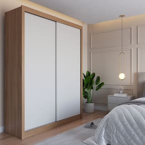 Guarda-roupa Montclair 2 Portas 100% Mdf - caixa com 5 Unidade - Canella / Off White