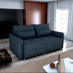 Sofá Cama 3 Lugares Celine para Sala de Estar Cinza