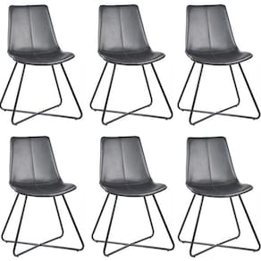 Conjunto 6 Cadeiras para Sala de Jantar Brenda Preto