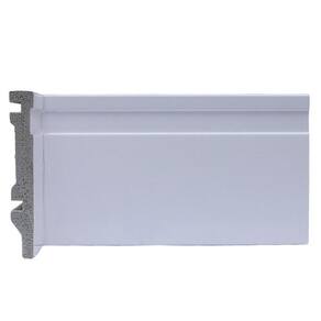 Kit com 5 Barras Rodapé de Poliestireno 10cm X 15mm Frisado 12m Branco