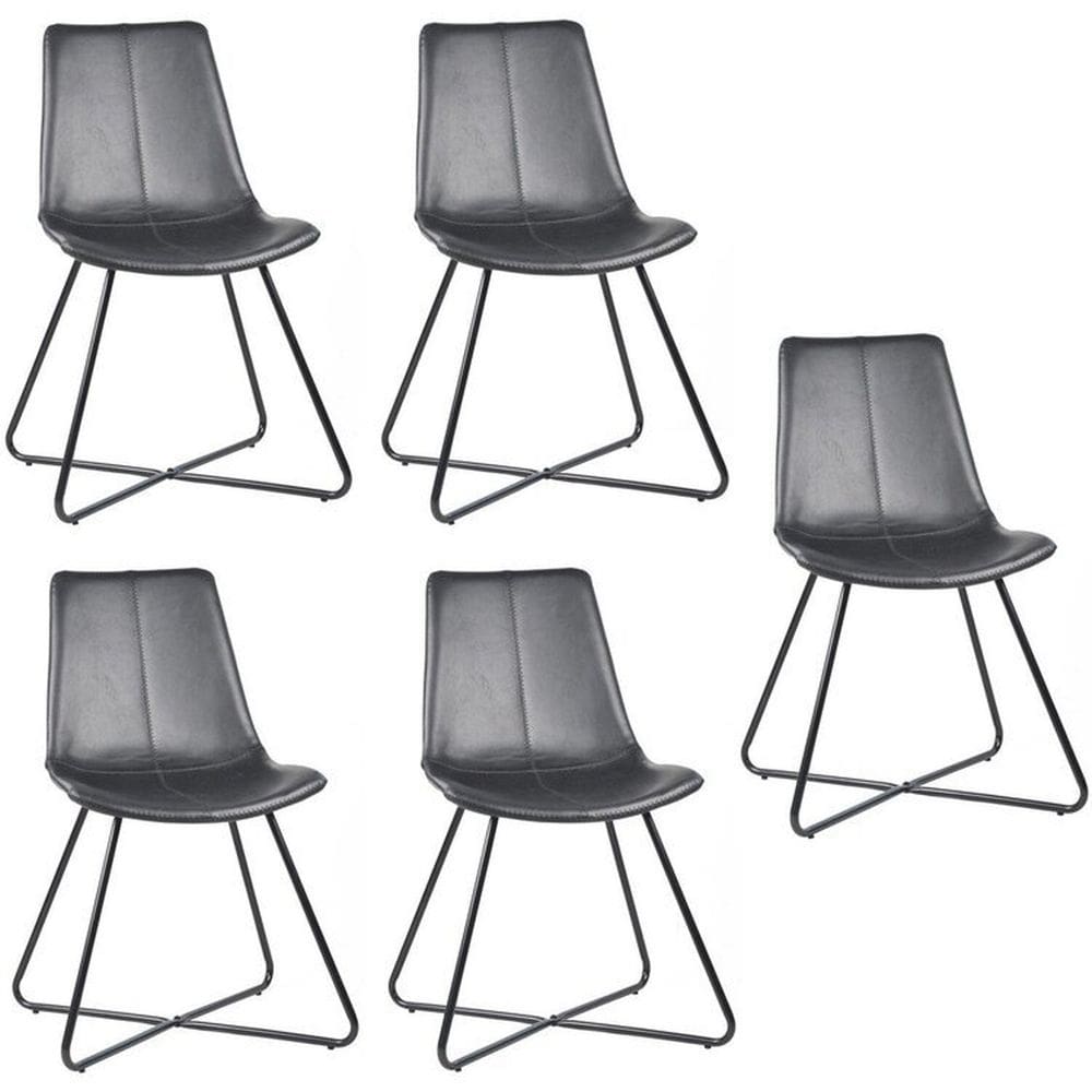 Conjunto 5 Cadeiras para Sala de Jantar Brenda Preto