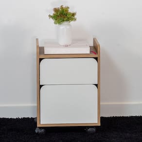Gaveteiro Volante 2 Gavetas 40cm Home Office Flexus Hanover/Branco