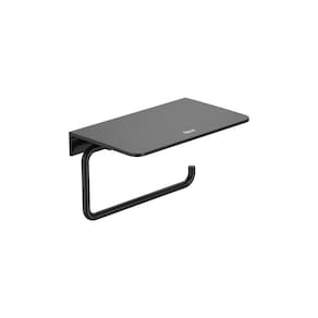 Papeleira com Suporte Hotels Round 12,8cm X 12,7cm X 2,5cm Matte Black