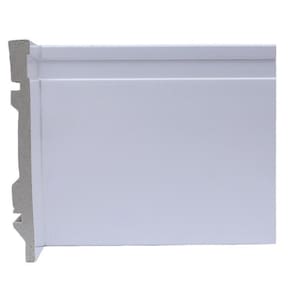 Kit com 5 Barras Rodapé de Poliestireno 15cm X 15mm Frisado 12m Branco