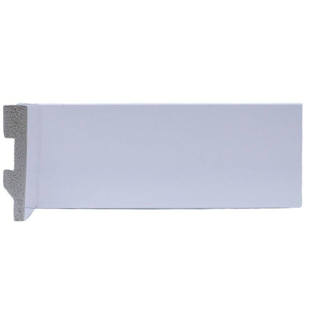 Kit com 15 Barras Rodapé de Poliestireno 7cm X 15mm Liso 33,75m Branco
