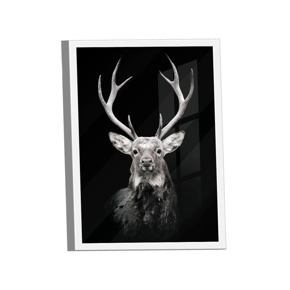 Quadro Cervo No Preto -- Br Artes
