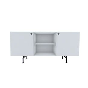 Rack Tube 2 Portas 1 Nicho 1320x620x420 Branco Real - Mdf Arauco