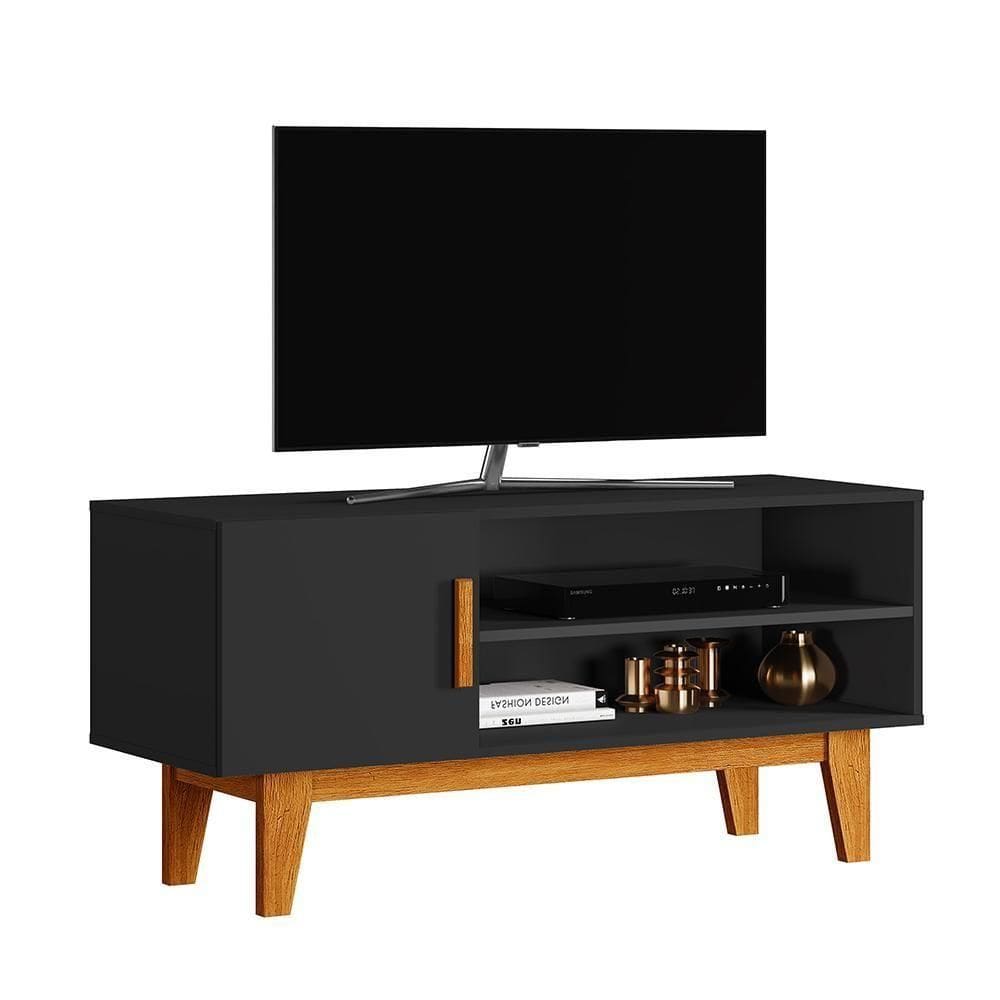 Rack León Com 1 Prateleira Preto Naturale