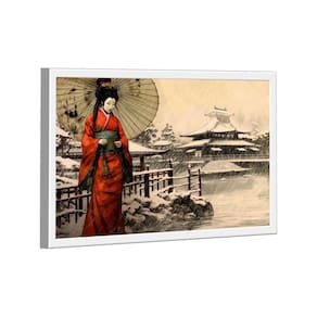 Quadro Decorativo Guerreira Japonesa