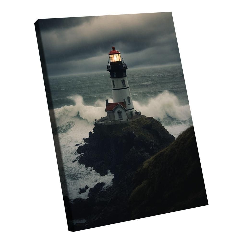 Quadro Farol Na Rocha -- Br Artes
