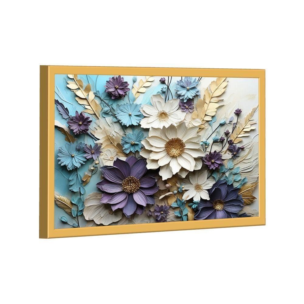 Quadro Colagem De Flores -- Br Artes