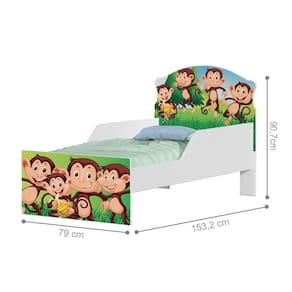 Cama Infantil Macaquinhos E Banana Com Colchão