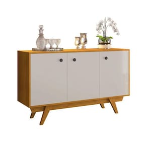 Buffet Harmonia 3 Portas Pés Madeira Maciça Jcm Movelaria Cinamomo Off White