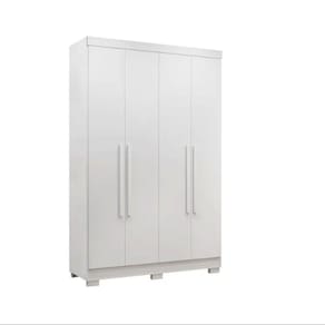 Guarda Roupa Solteiro 4 Portas Recife C- Pés Salleto Branco