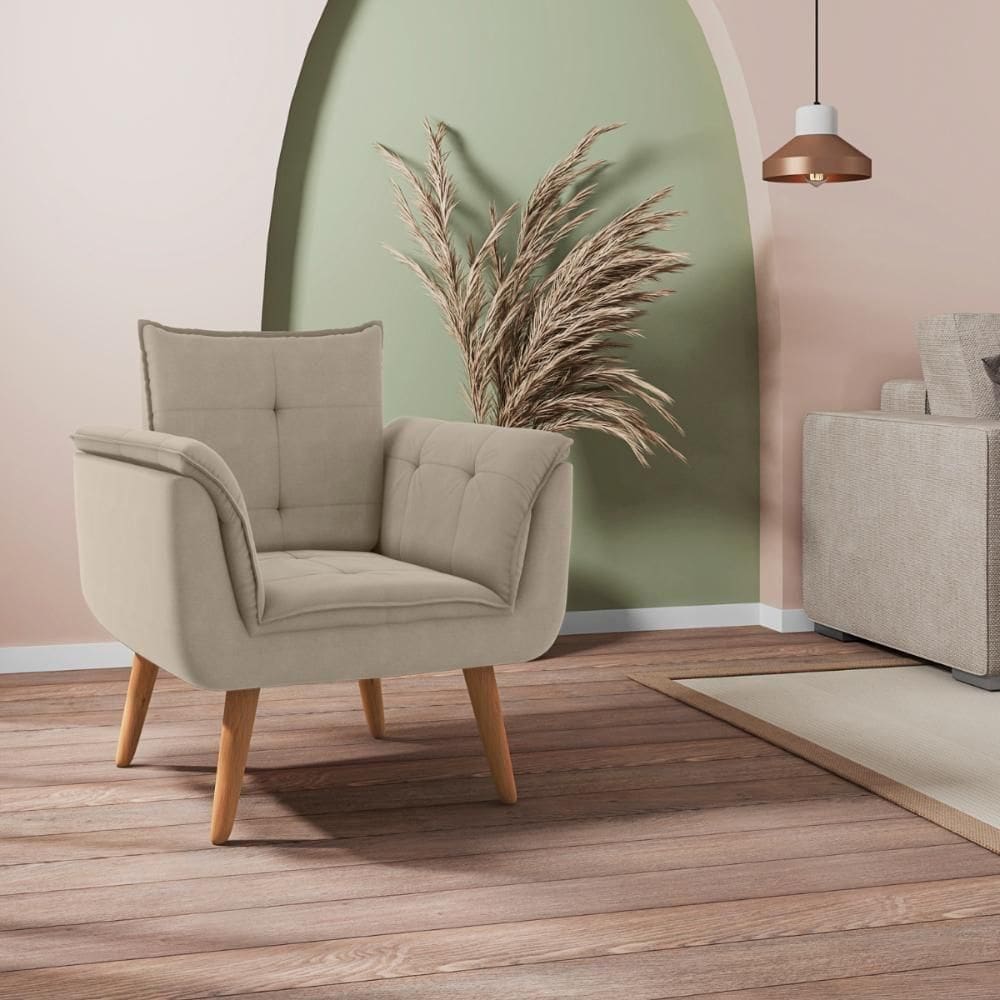 Poltrona Decorativa Japeri Inca Castor