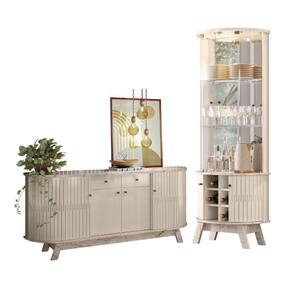 Jogo De Buffet E Cristaleira Vancouver Calacata Off White