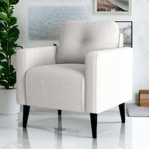 Poltrona Decorativa Para Sala Luis Boucle Bege