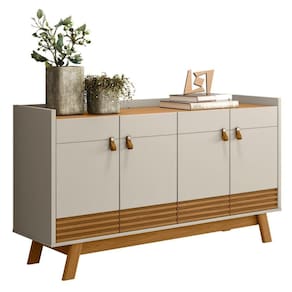 Buffet Aparador Retrô Ripado Columbus Nature Off-white