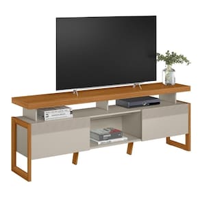 Rack Para Tv 70\` Com Moldura No Pé Bristol Nature Off-white