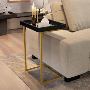 Mesa De Apoio Calabria Preto Pe Dourado