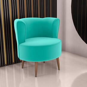 Poltrona Decorativa Para Sala Amapá Veludo Verde Menta