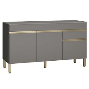 Balcão de Cozinha com Tampo e 3 Portas Durham Gris