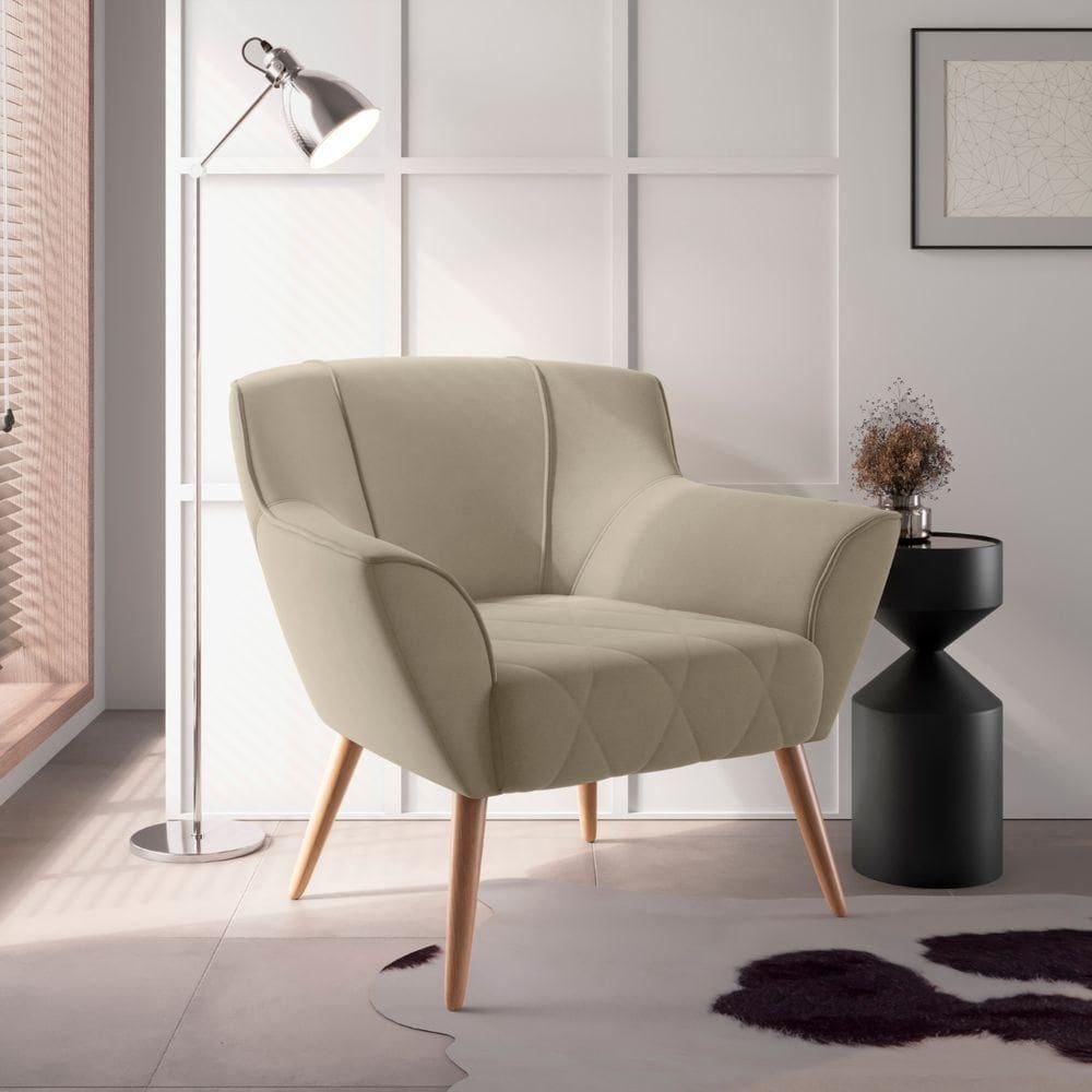 Poltrona Decorativa Mendes Inca Castor