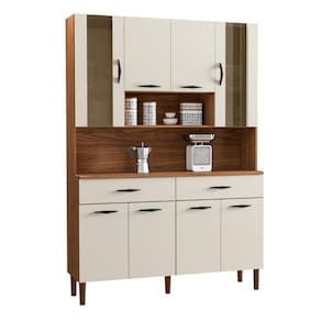 Kit De Cozinha Com 8 Portas Turim Nogueira Off White